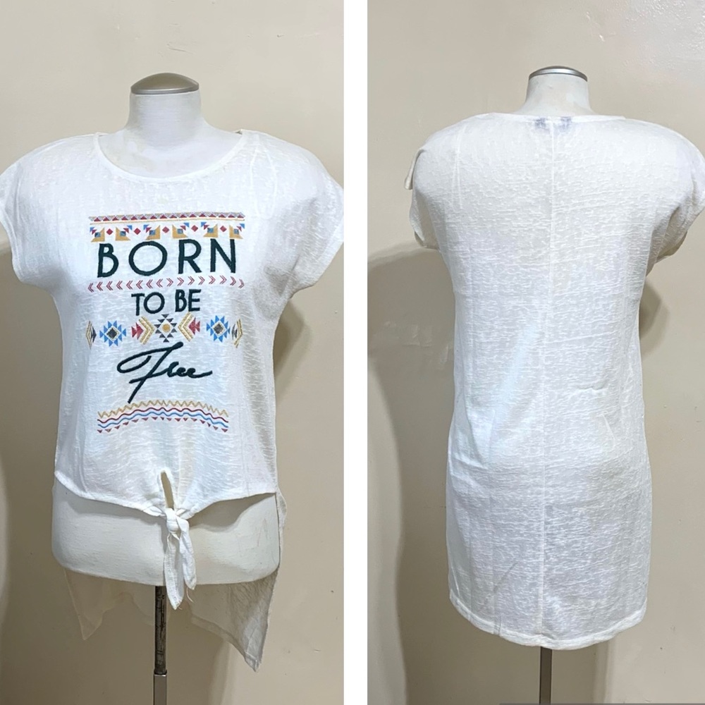 Max EUC Women’s Tie Front Long Back Short Sleeves Top Size EUR 36, UK 10, Small